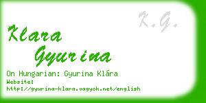 klara gyurina business card